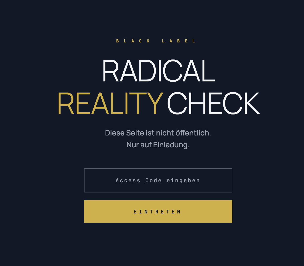 Radical Reality Check
